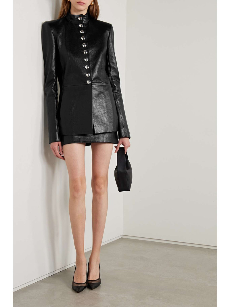 KHAITE Jett leather mini skirt outlook