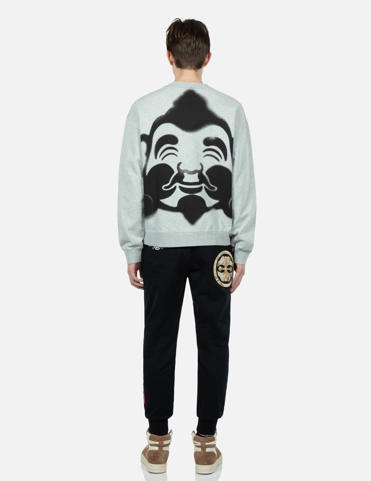 SPRAY-EFFECT GODHEAD PRINT SWEATSHIRT WITH SEAGULL EMBROIDERY - 5