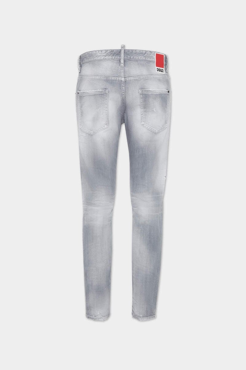BRUSHED GREY WASH SKATER JEANS - 2