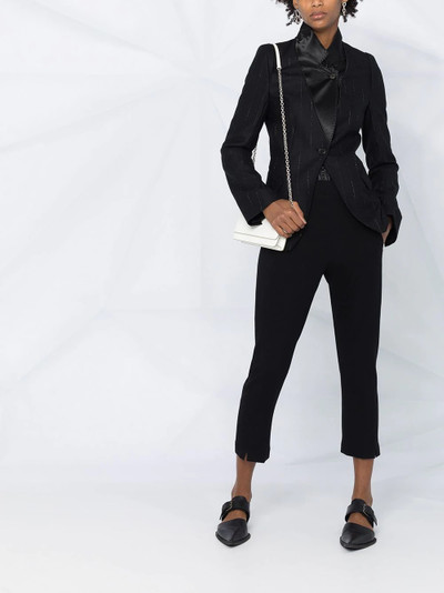 Ann Demeulemeester lapel-fastening striped blazer outlook