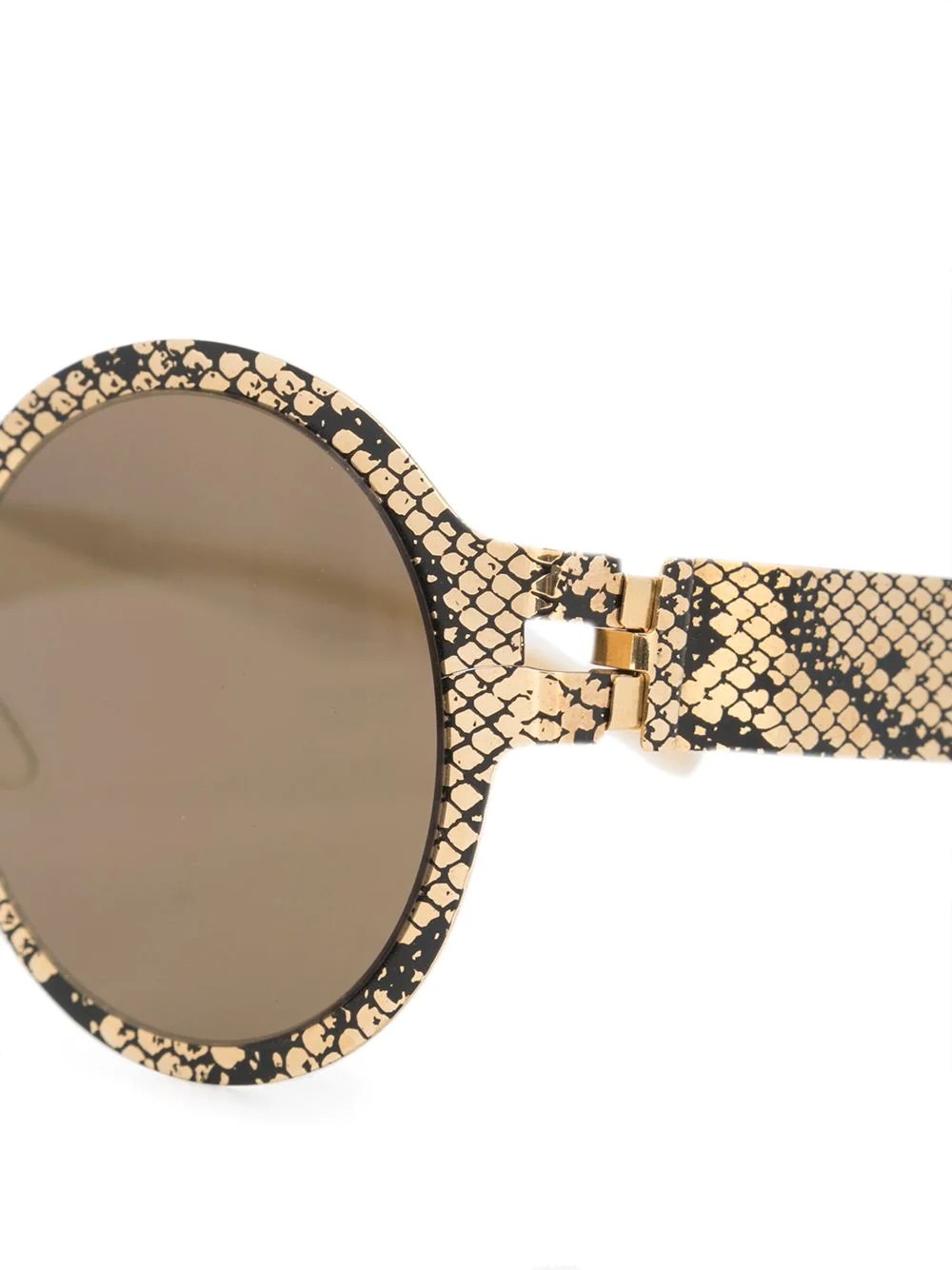 snake-print round sunglasses - 3