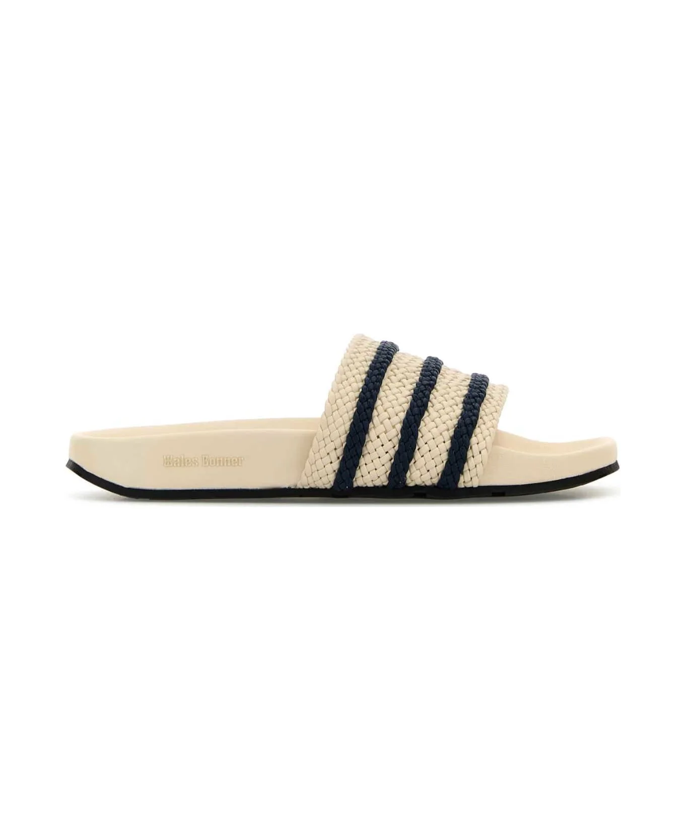 Ivory Leather Wales Bonner X Adidas Adilette Slippers - 1