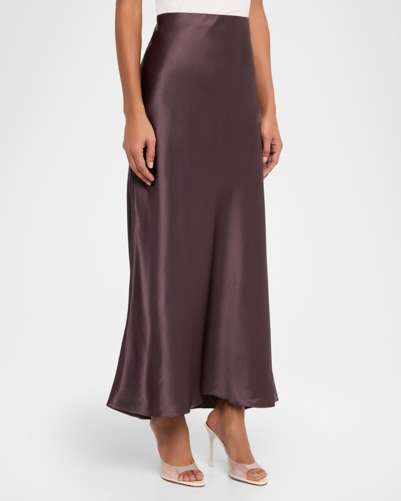 Saskia A-Line Satin Maxi Slip Skirt 4