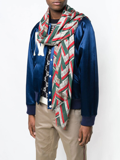 GUCCI chevron Web monogram scarf outlook