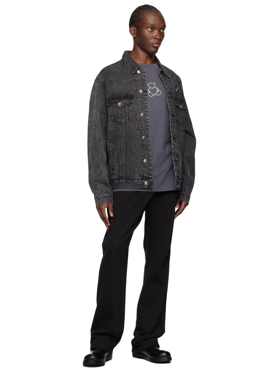 Black Oversized Denim Jacket - 4