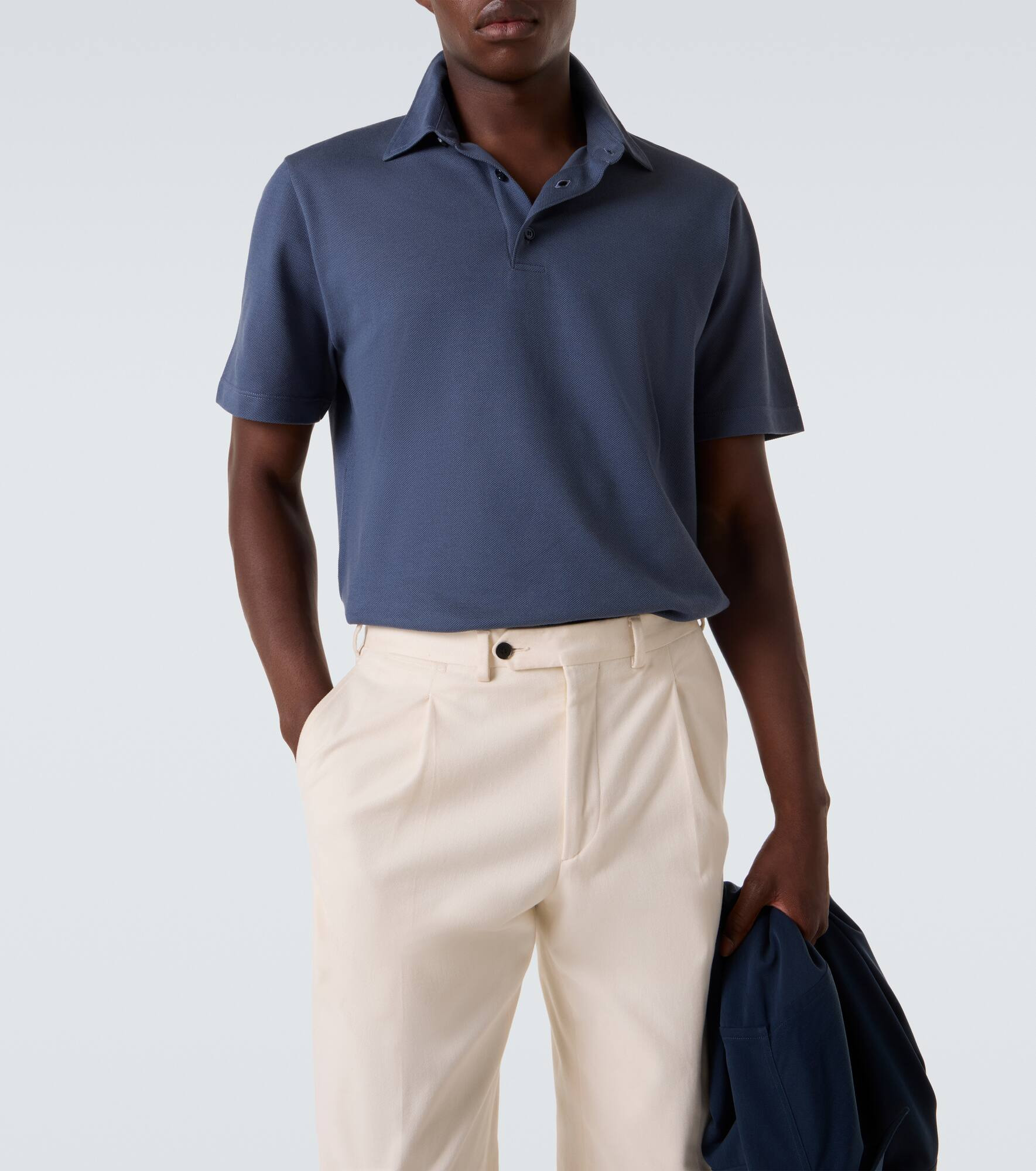 Cotton piqué polo shirt - 5
