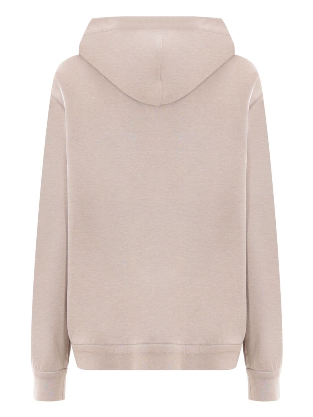 Monili-embellished cotton-silk hoodie - 2