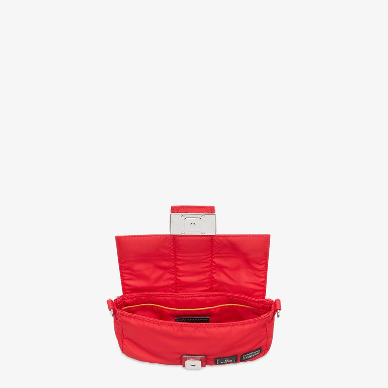 Baguette mini mobile phone pouch made of strong, high performance red Porter® nylon with square flap 4