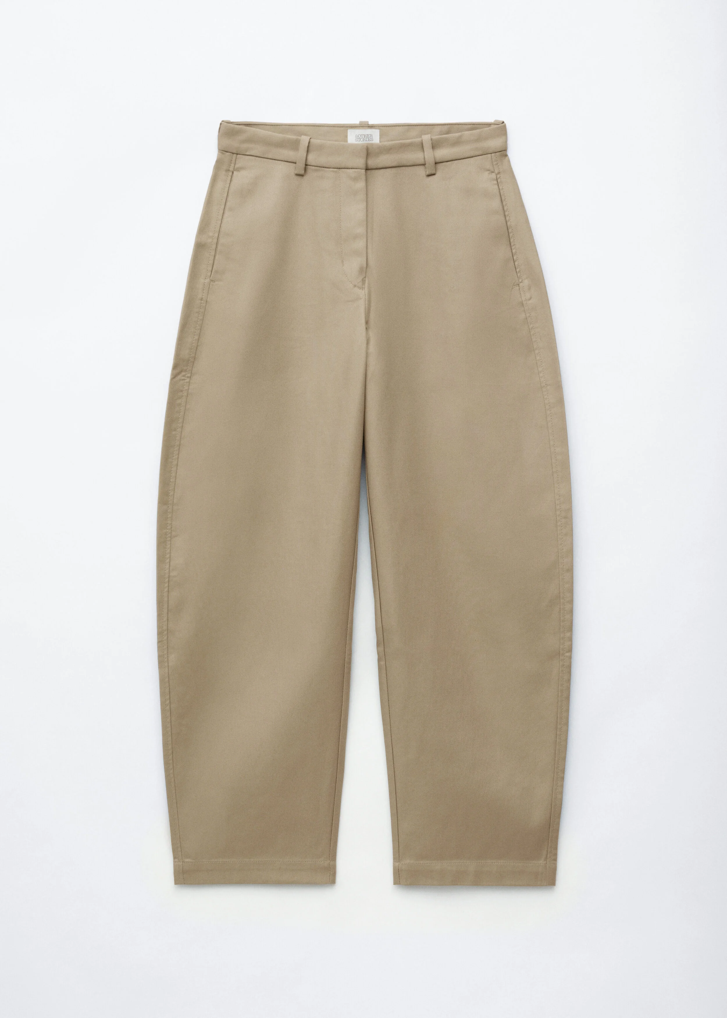 Cotton Twill Barrel Leg Trousers - 1
