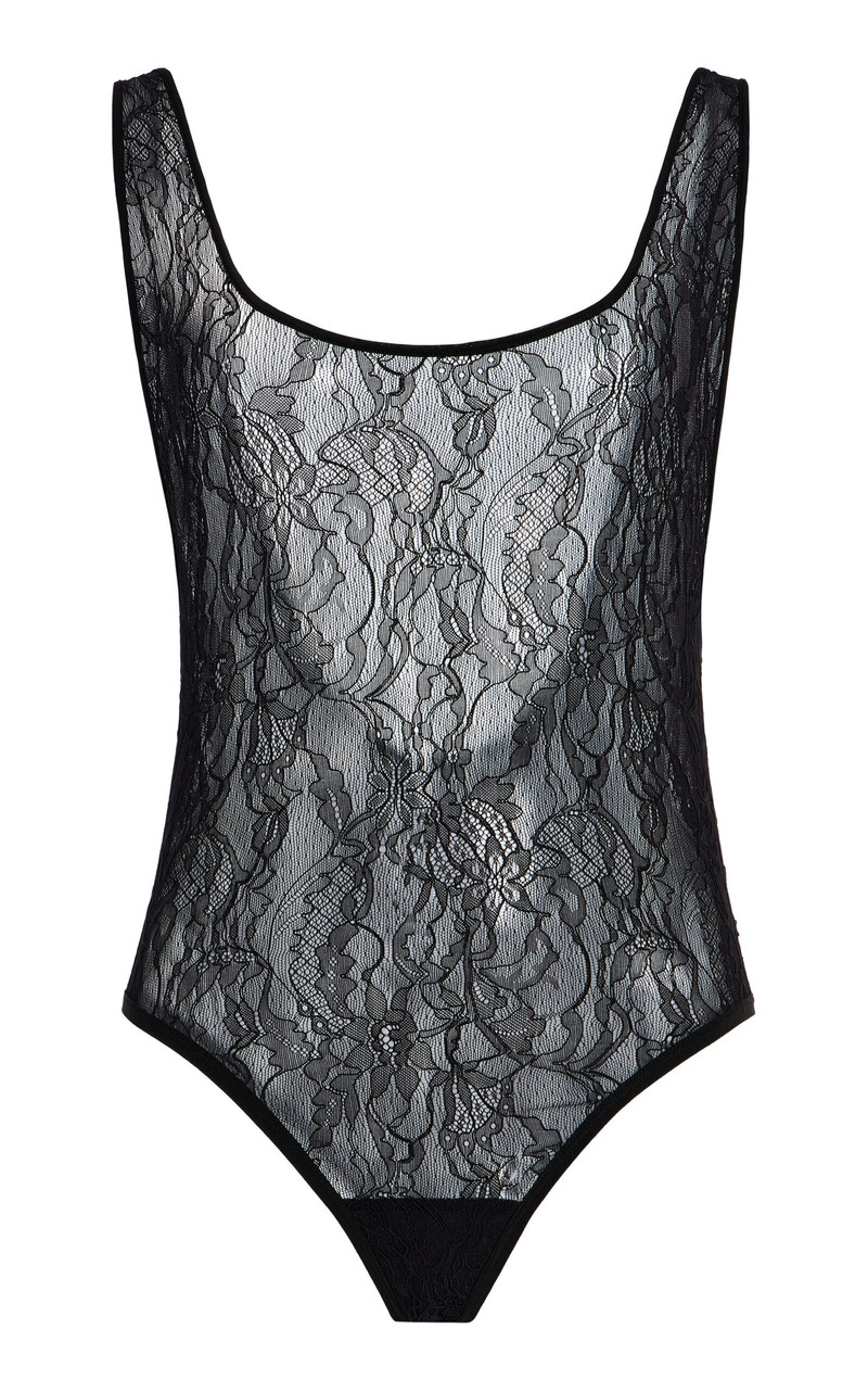 Lace Tank Bodysuit black - 1