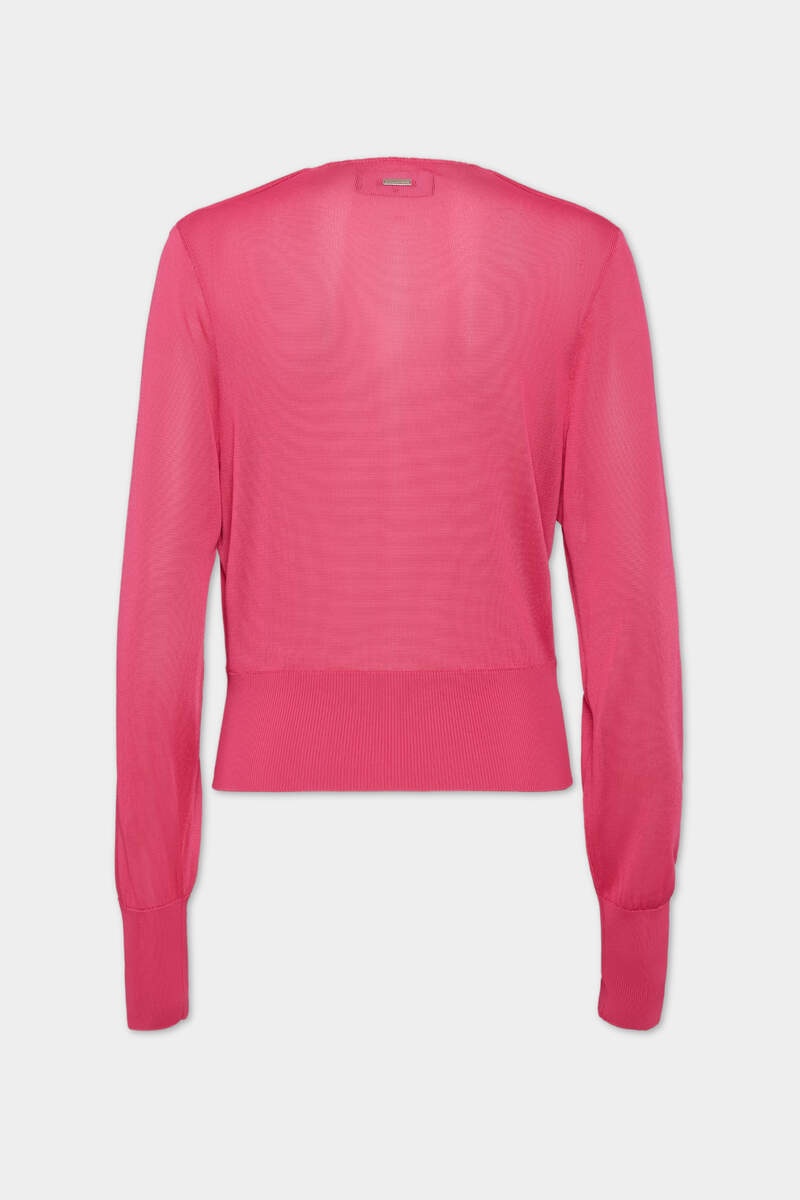 DRAPED V-NECK PULLOVER - 2
