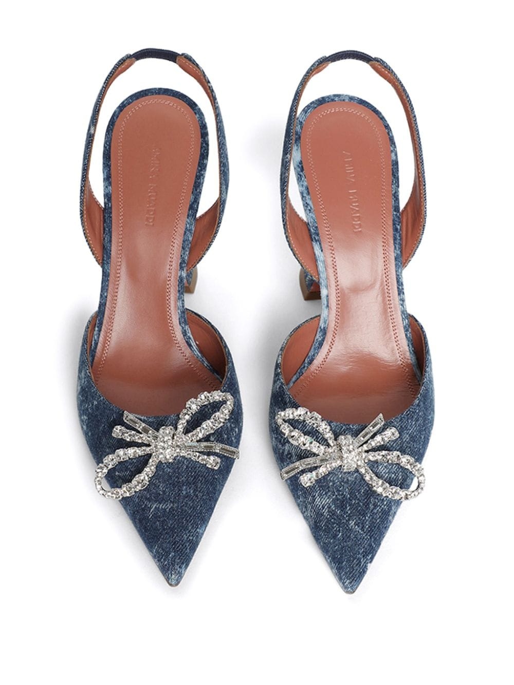 Rosie 110mm denim slingback pumps - 3