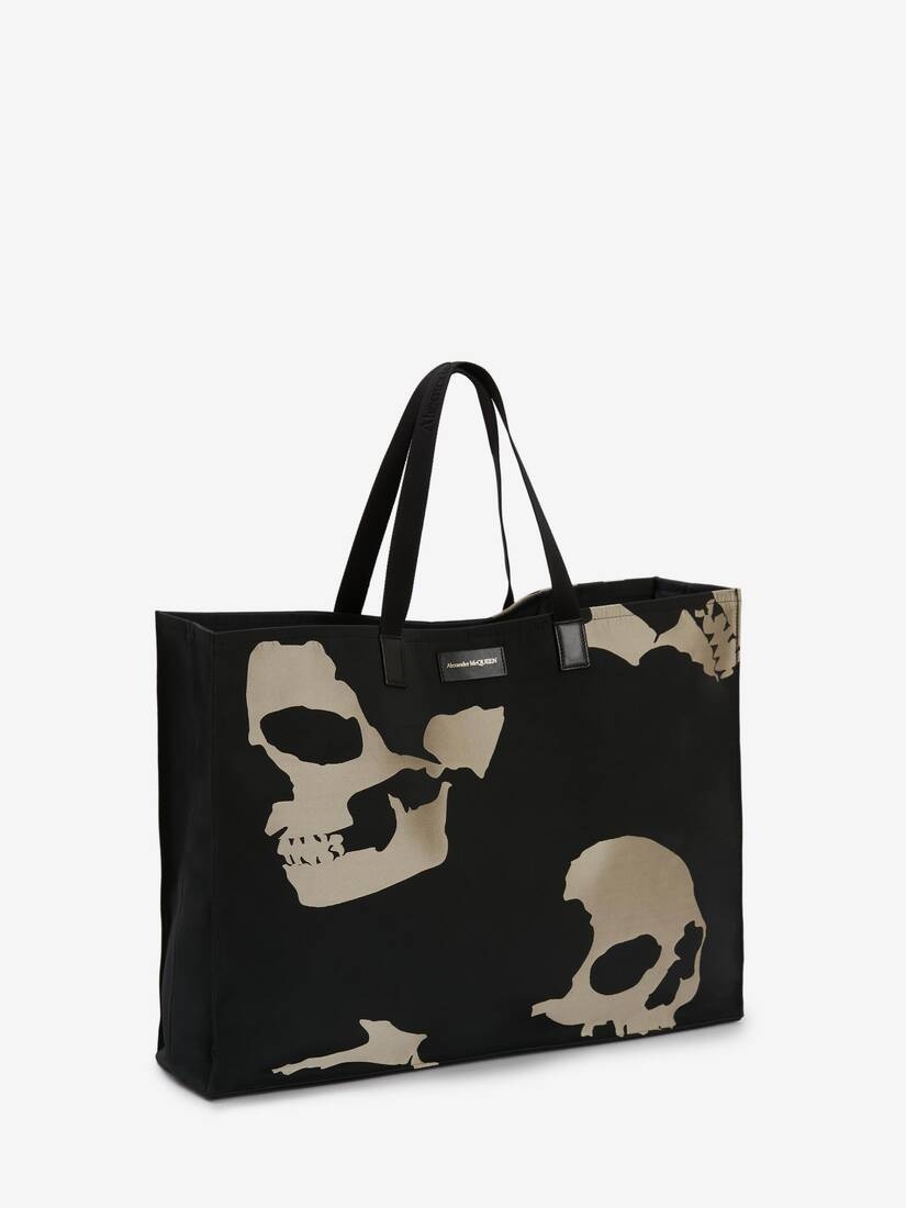 Camouflage Skull East West Tote in Black/off White - 2