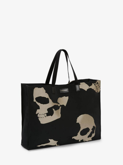 Alexander McQueen Camouflage Skull East West Tote in Black/off White outlook