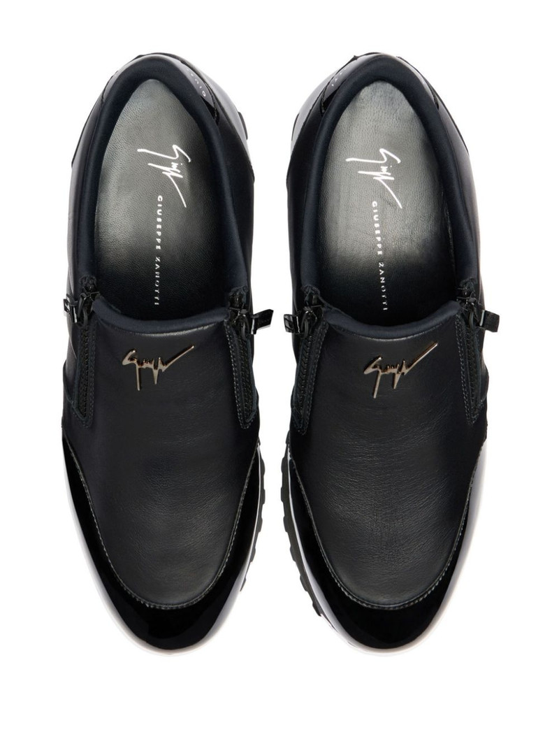 Idle Run quilted leather zip-up loafers 4