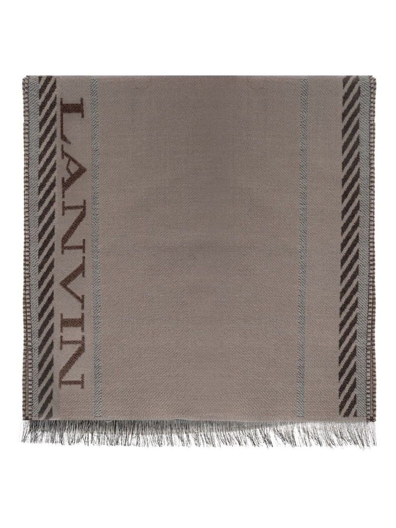 logo-print fringed scarf 1