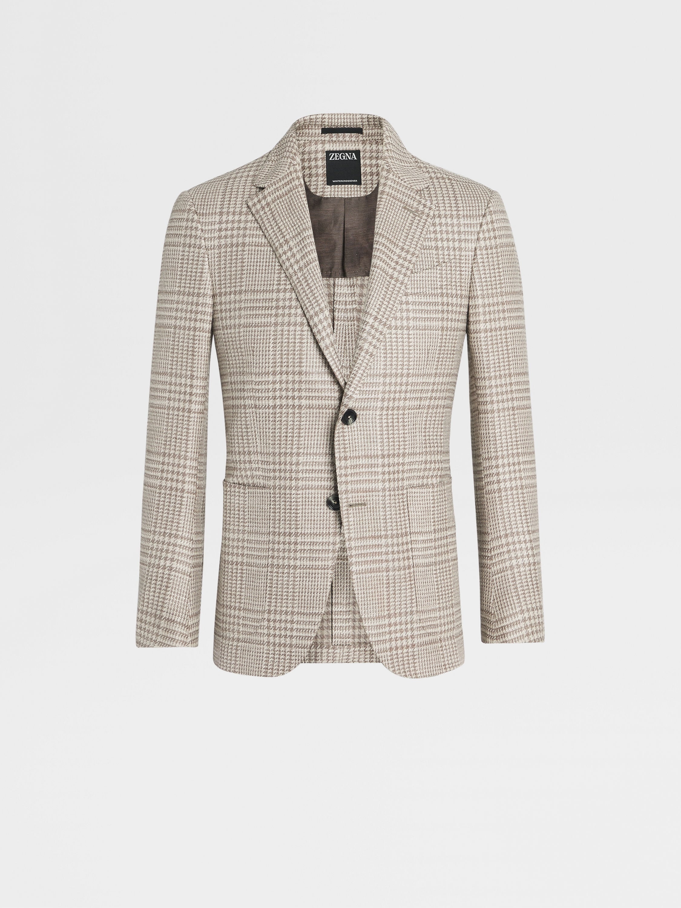 ZEGNA LIGHT BEIGE AND LIGHT TAUPE WINTER CROSSOVER JACKET | REVERSIBLE