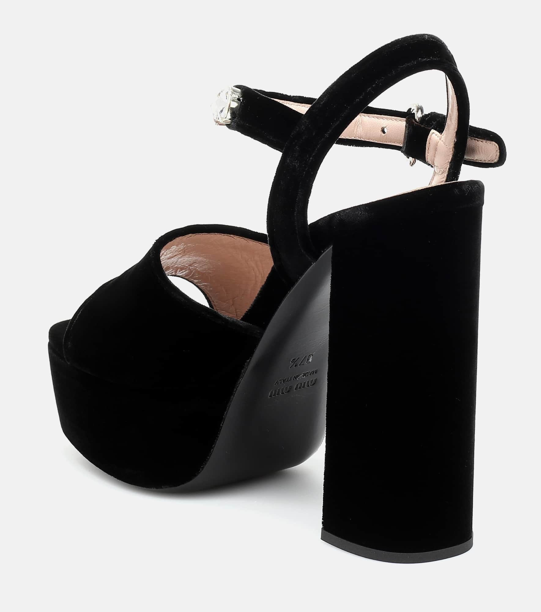 Embellished velvet platform sandals - 3