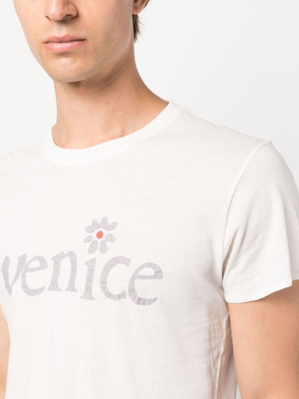 関税込◆ERL コットン UNISEX VENICE TSHIRT ERL Venice slogan-print cotton T-shirt | REVERSIBLE