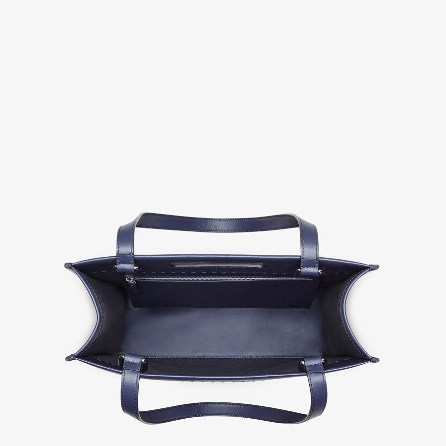 Blue leather shopper - 5