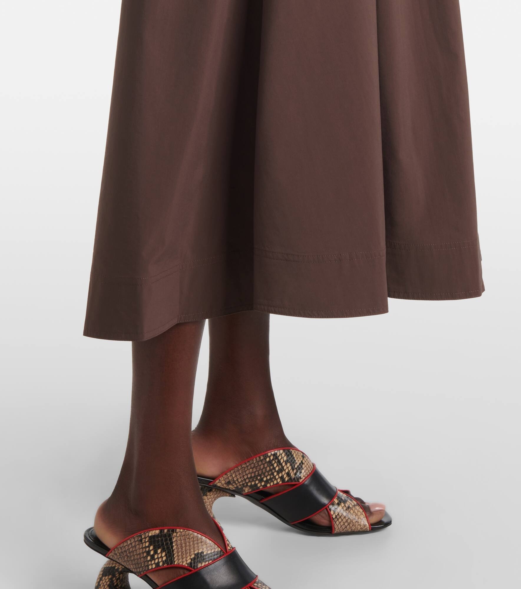 Pintuck cotton-blend midi dress - 5