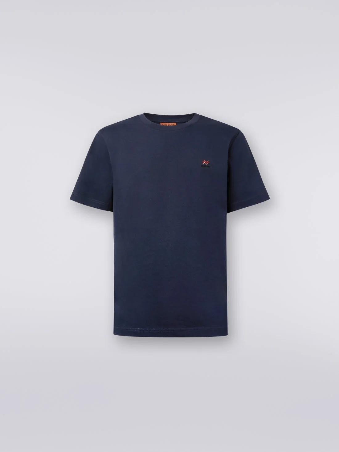 Crew-neck cotton T-shirt with embroidery and logo - 1