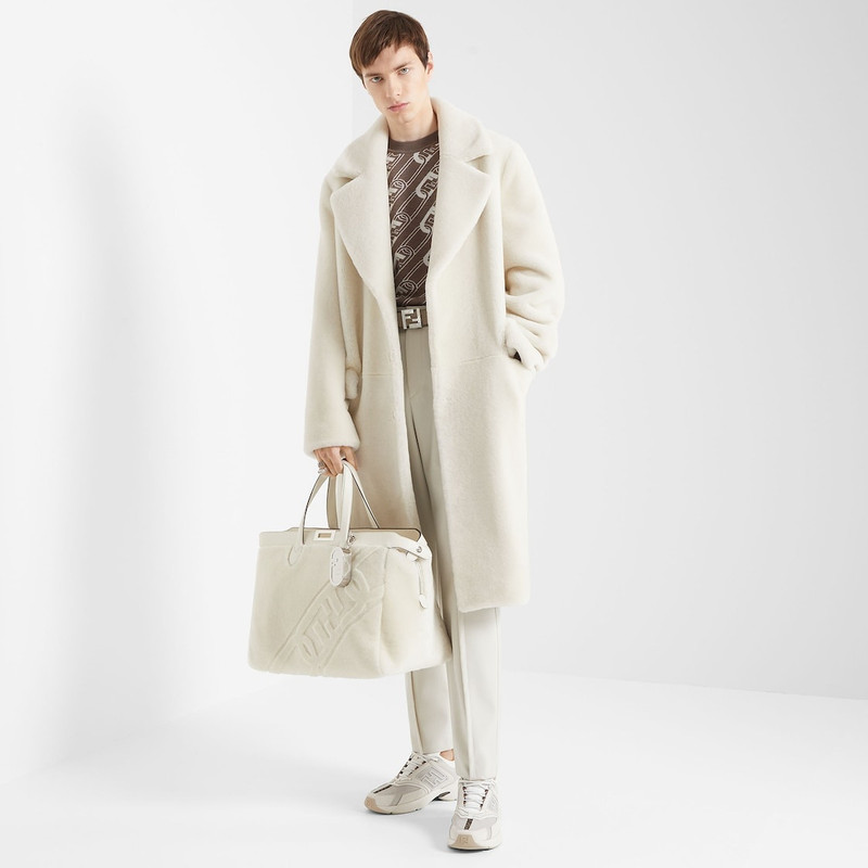 FENDI White nubuck leather low-tops outlook