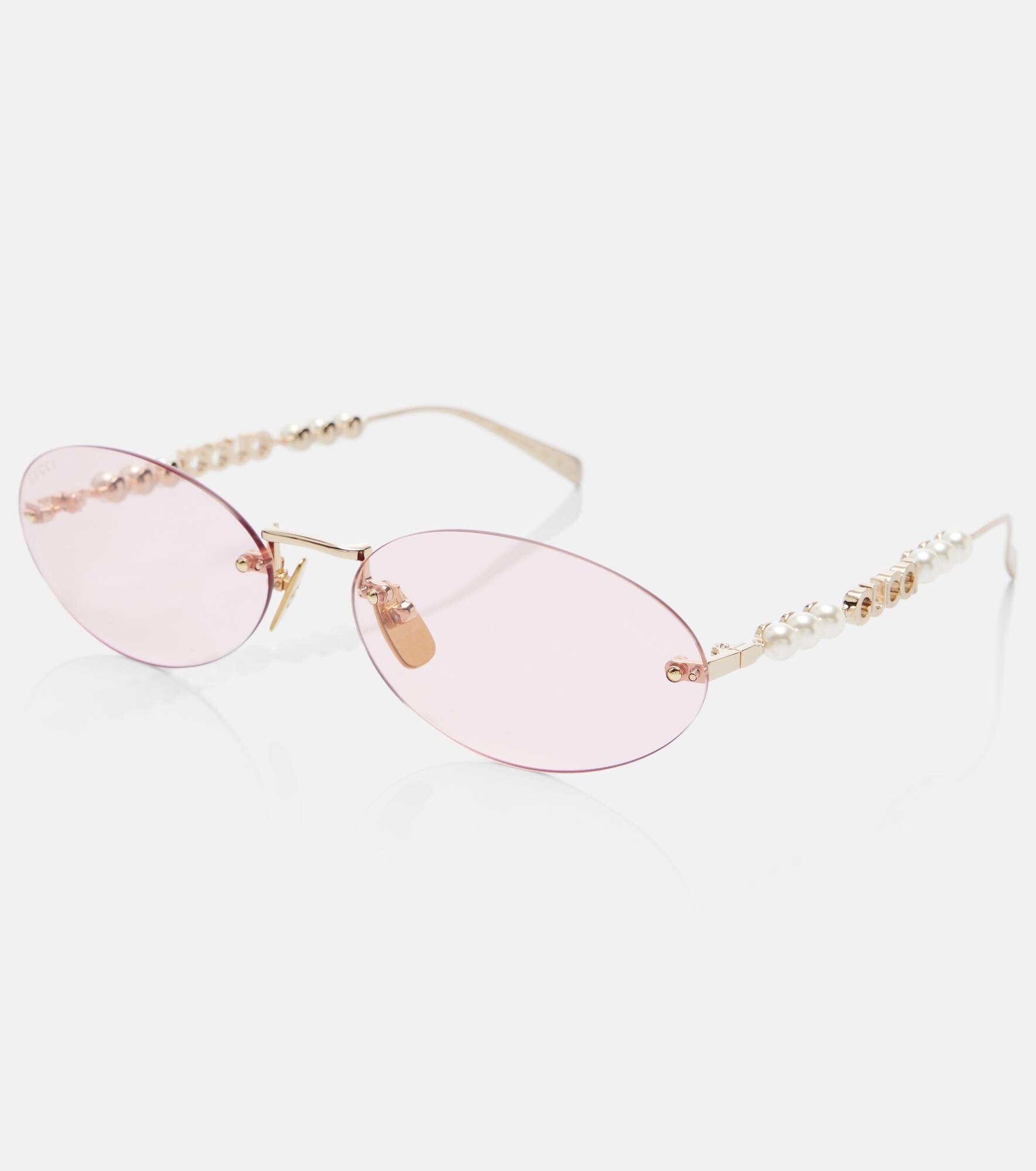 Logo embellished oval sunglasses - 4