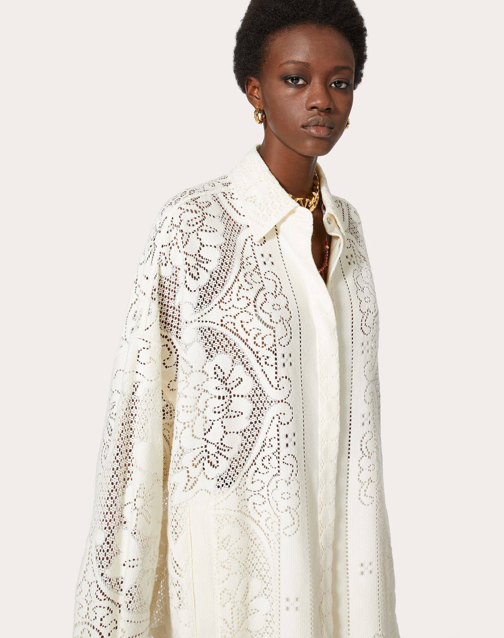 OVERSHIRT IN COTTON LACE - 5