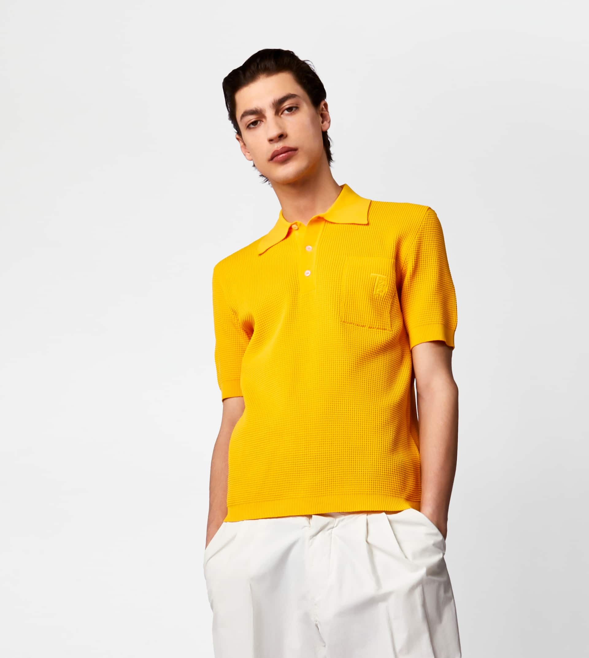 POLO SHIRT IN KNIT - YELLOW - 3