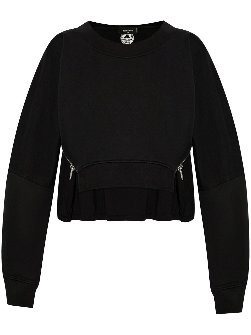 zip-detail cotton sweatshirt - 1