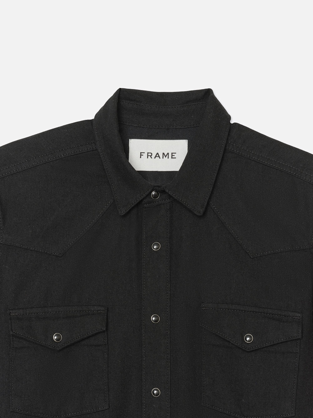 Western Denim Shirt in Black - 2