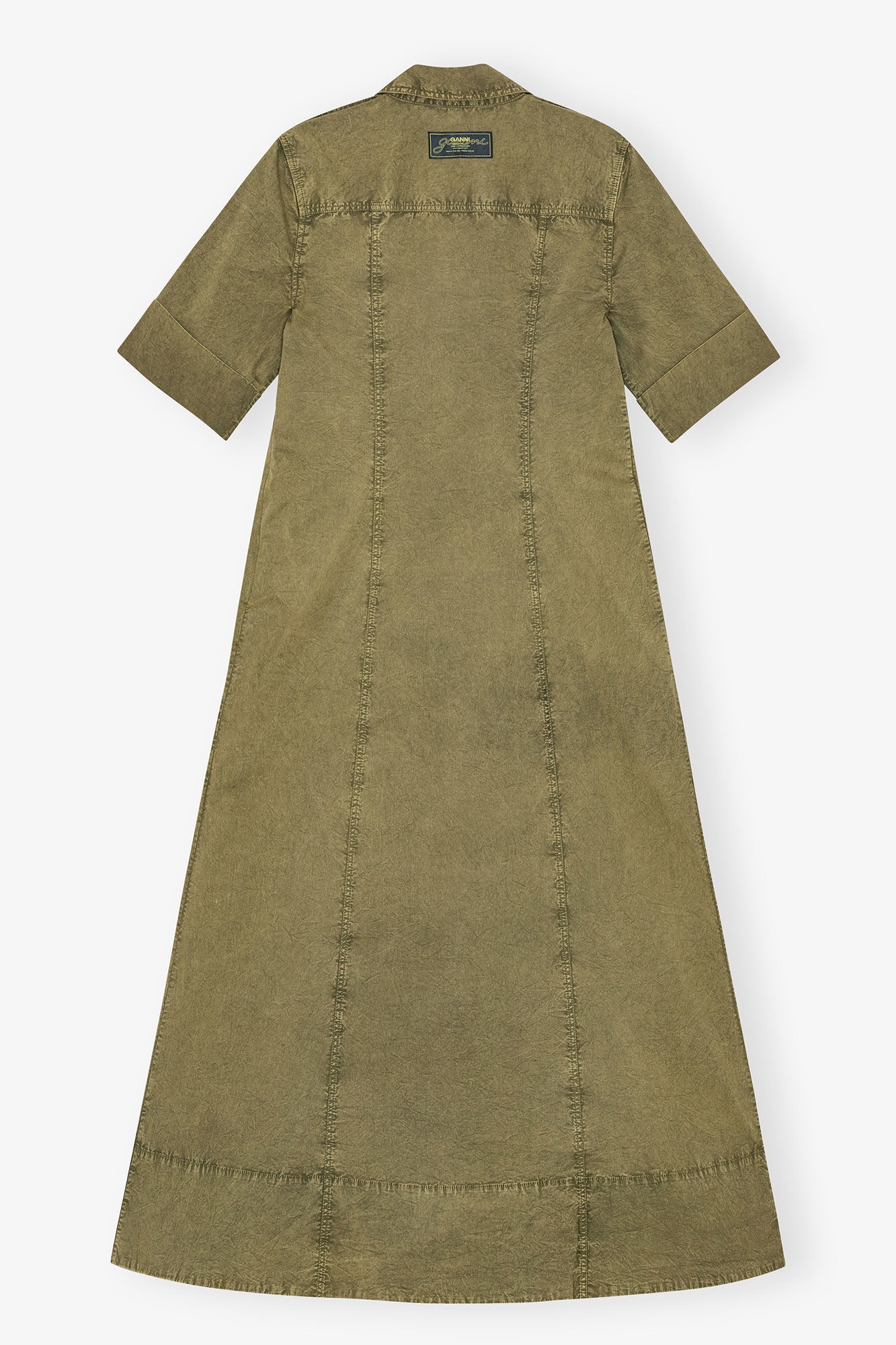 GREEN WASHED COTTON DRESS - 6