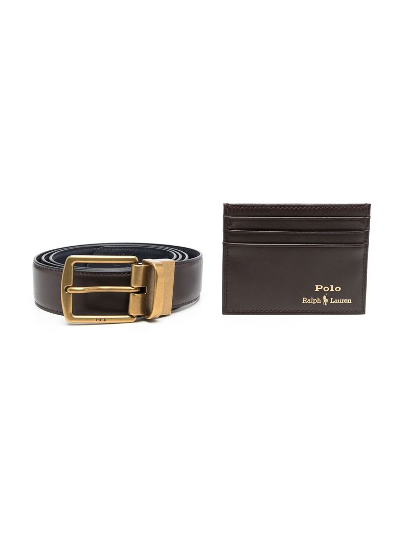 foil-logo card holder belt gift set 1