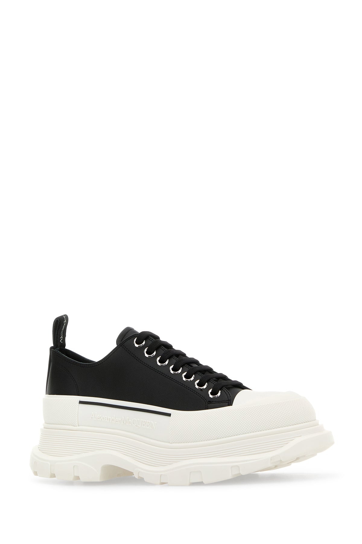 Black nappa leather Tread Slick sneakers - 2