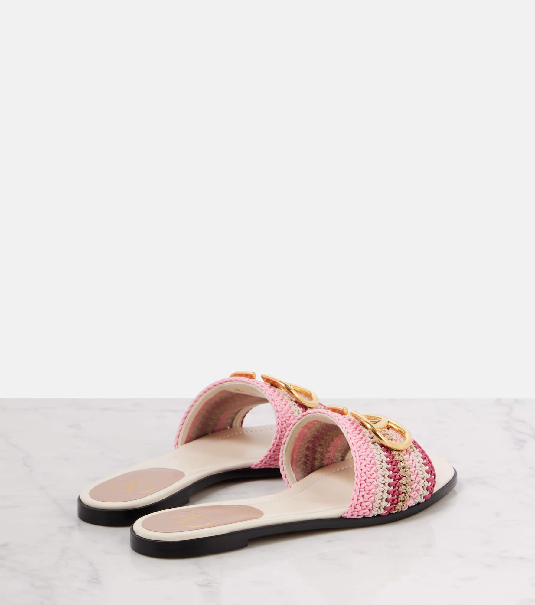 VLogo Signature crochet slides - 2