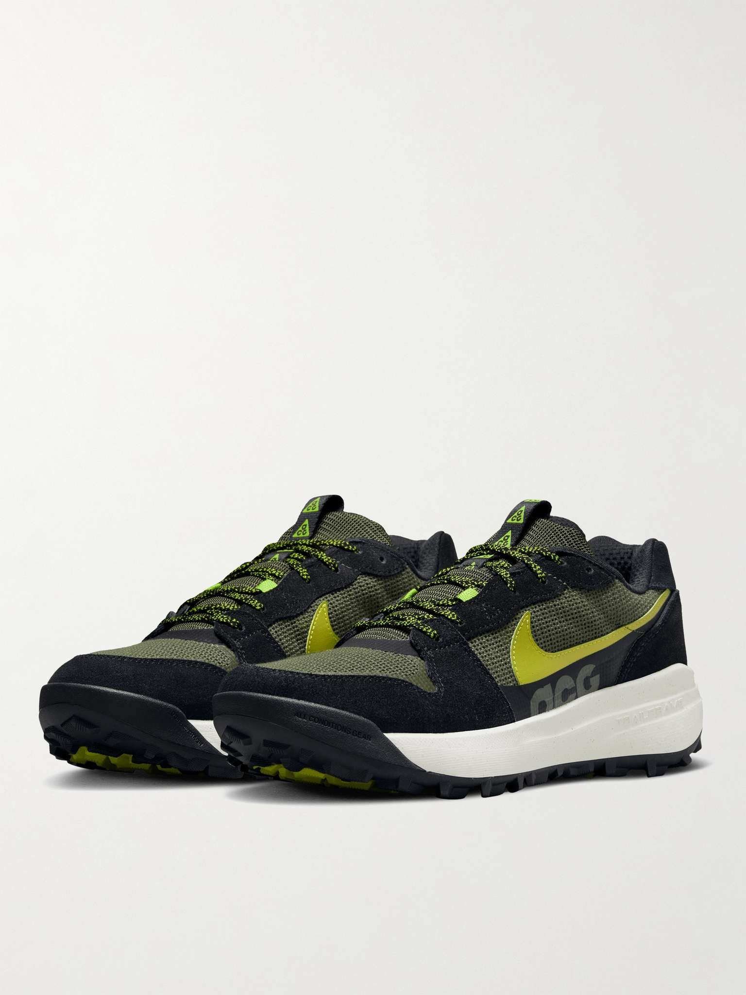 ACG Lowcate Leather-Trimmed Suede and Mesh Sneakers - 3