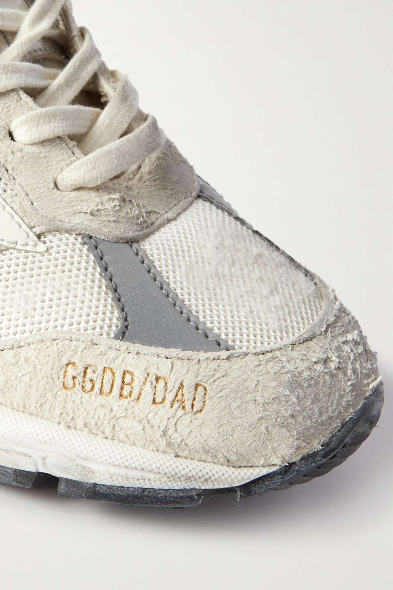 Dad-Star distressed leather-trimmed mesh and suede sneakers - 4