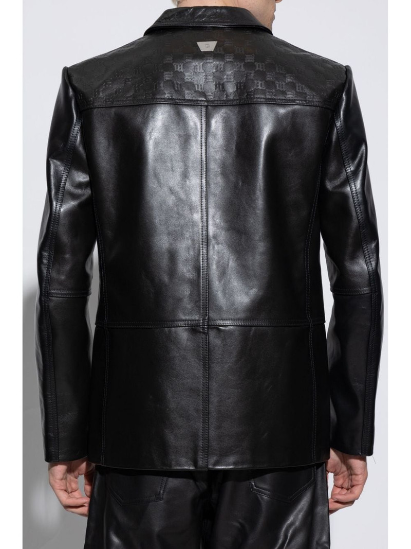 debossed monogram leather jacket 4