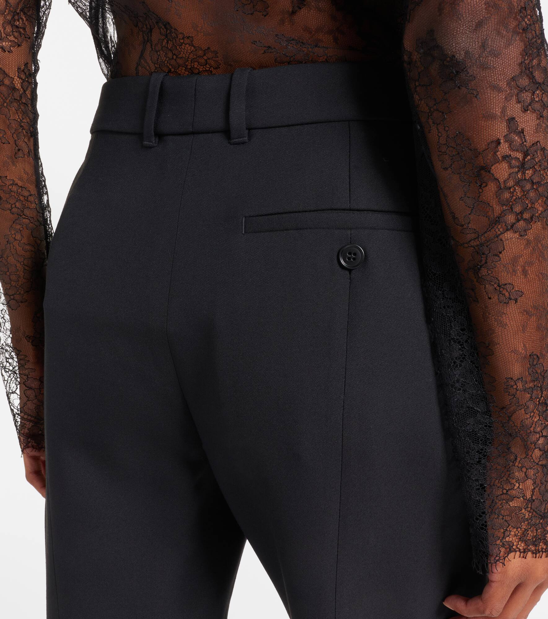 Wool and silk-blend straight pants - 6
