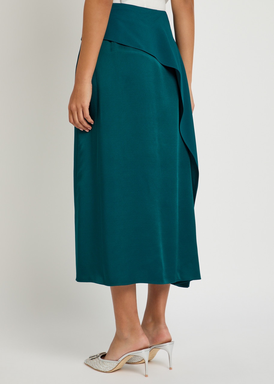 Erdem Draped Satin Midi Skirt - 3