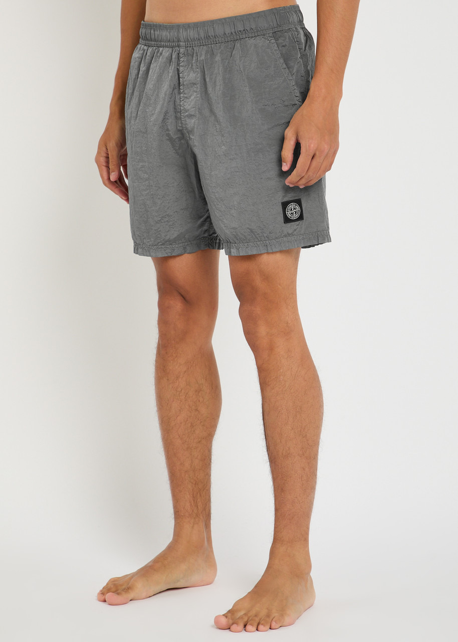Stone Island Logo Crinkled Nylon Swim Shorts - 2