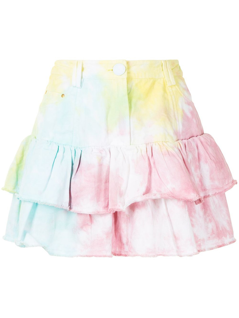 Landen tie-dye tiered mini skirt 1