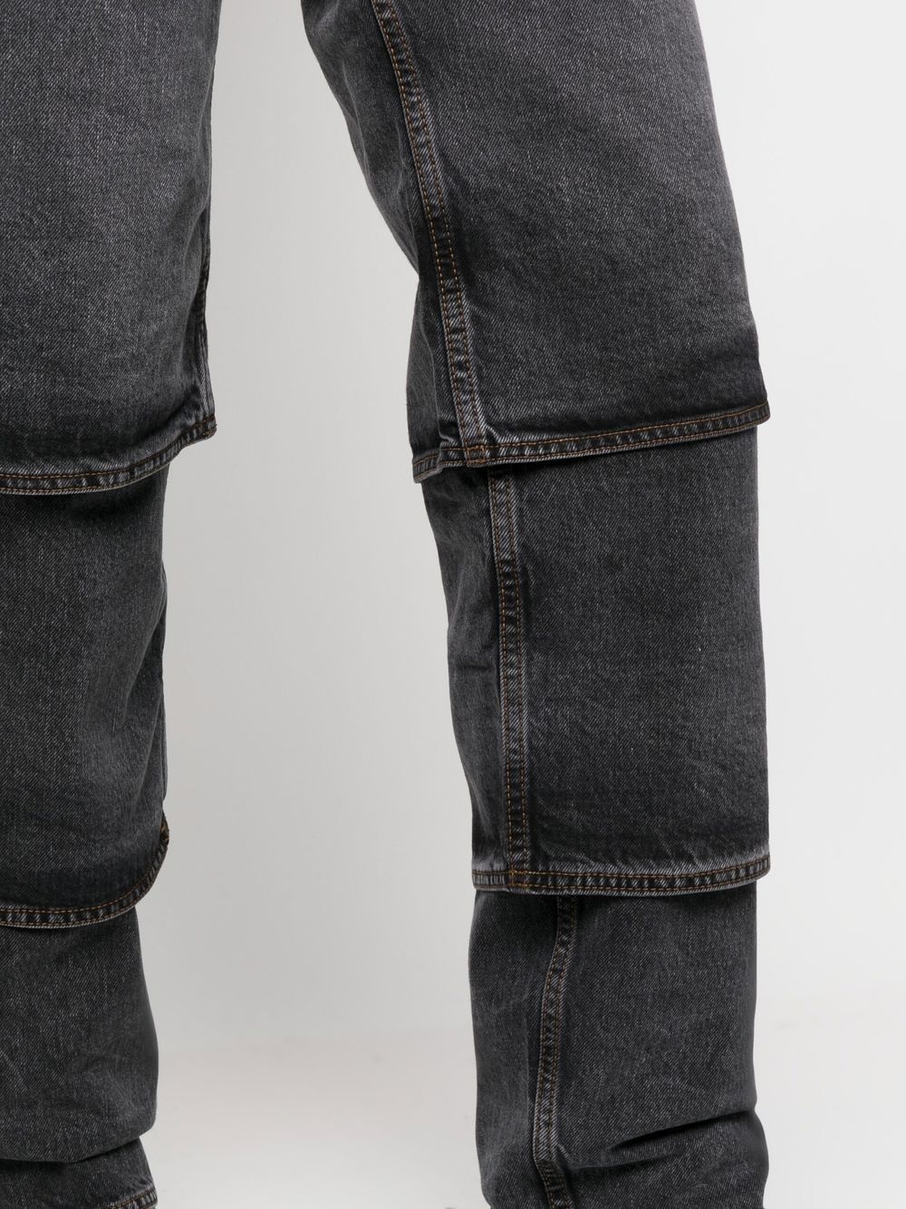 layered-design denim jean - 6