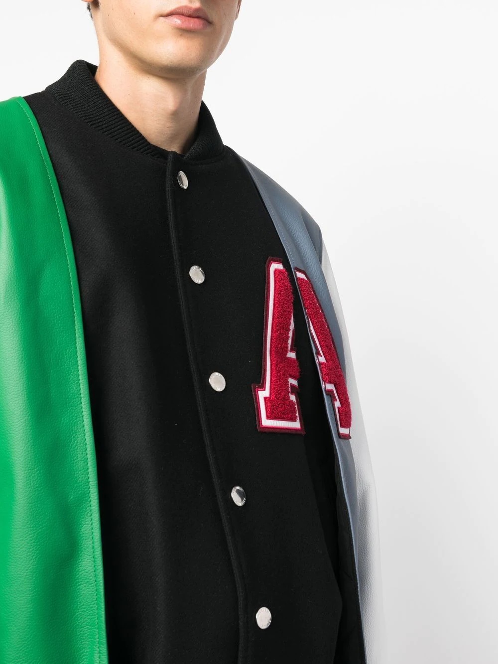 layered varsity jacket - 5