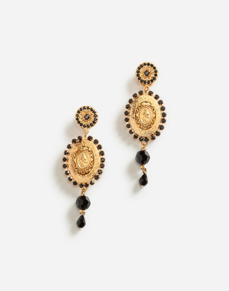 Drop earrings with decorative details - 1