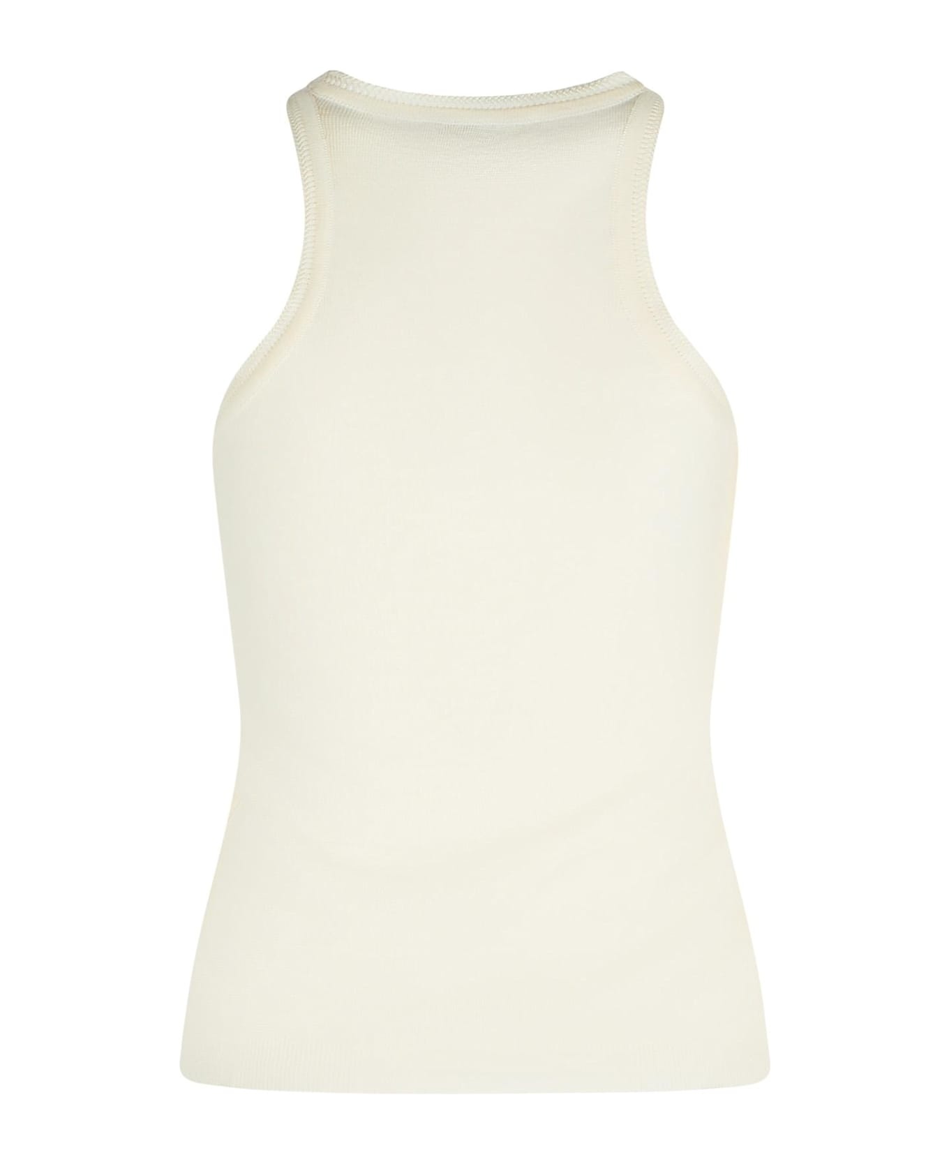 'arnes' White Cotton Tank Top - 3