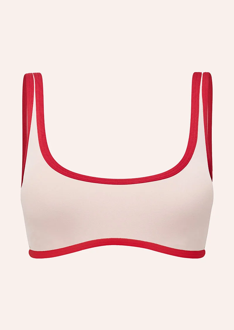 SOLIS SCOOP SPORTS BRA IN SOFT PINK & STRAWBERRY - 1