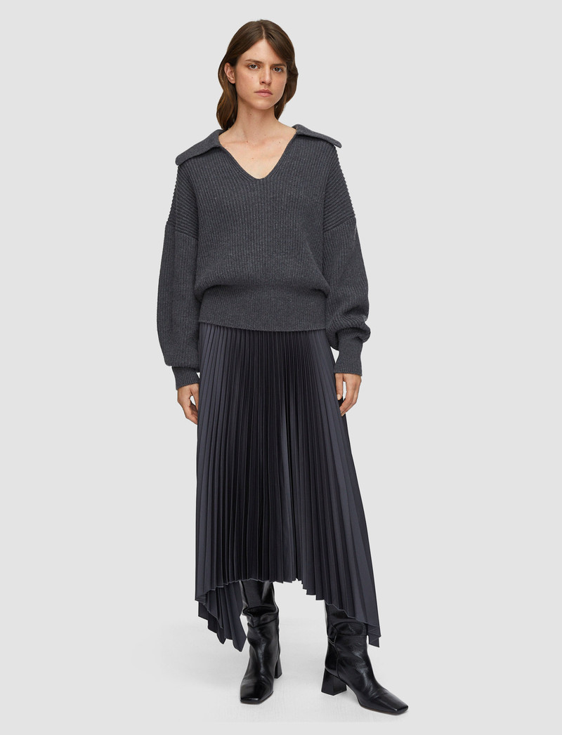 JOSEPH Ade Knit Weave Plissé Skirt outlook