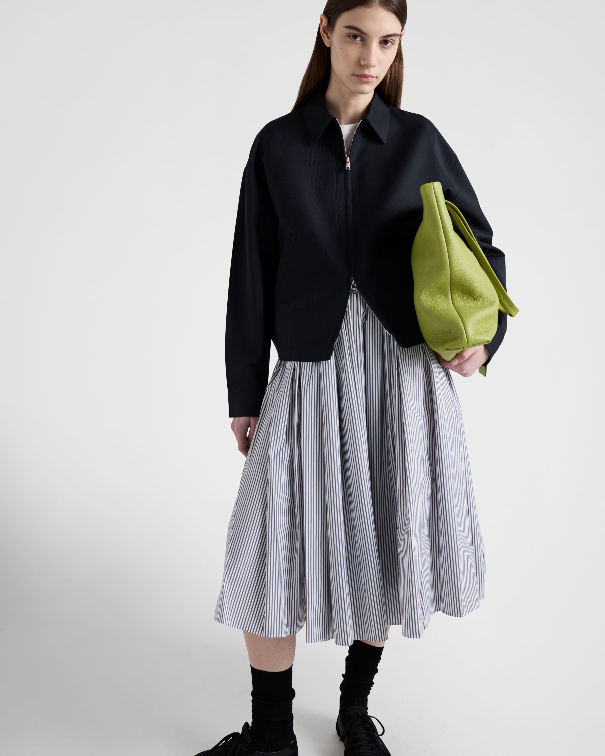 Striped poplin skirt - 4